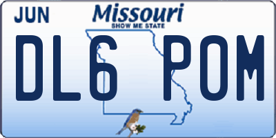 MO license plate DL6P0M