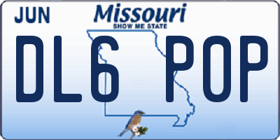 MO license plate DL6P0P