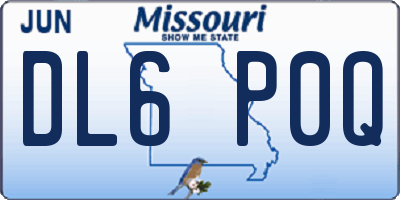 MO license plate DL6P0Q