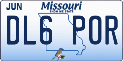 MO license plate DL6P0R