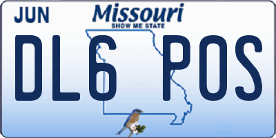 MO license plate DL6P0S