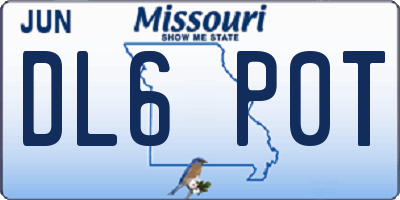 MO license plate DL6P0T