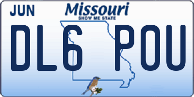 MO license plate DL6P0U