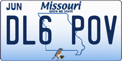 MO license plate DL6P0V
