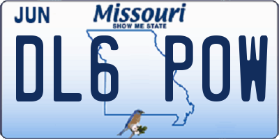 MO license plate DL6P0W