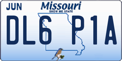 MO license plate DL6P1A