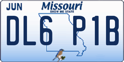 MO license plate DL6P1B
