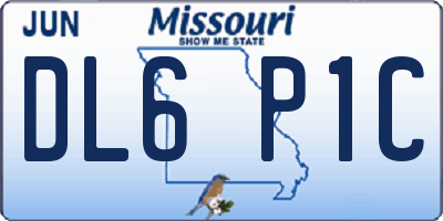 MO license plate DL6P1C