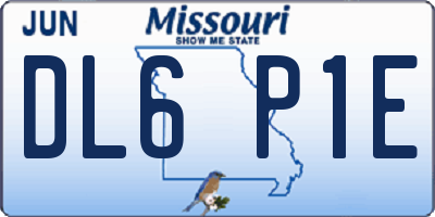 MO license plate DL6P1E