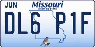 MO license plate DL6P1F