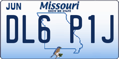 MO license plate DL6P1J