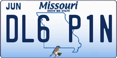 MO license plate DL6P1N