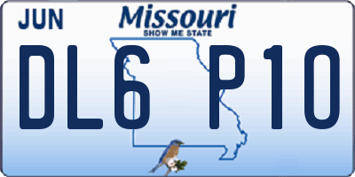 MO license plate DL6P1O