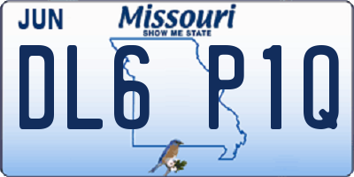 MO license plate DL6P1Q
