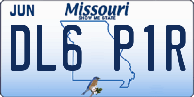 MO license plate DL6P1R