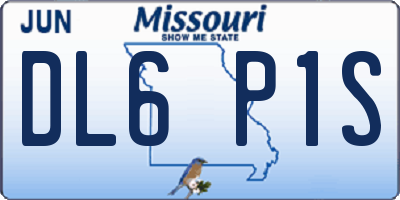 MO license plate DL6P1S