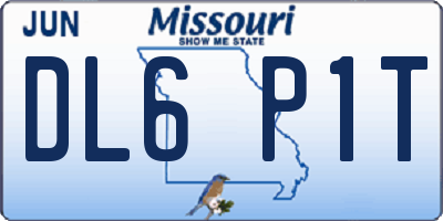 MO license plate DL6P1T
