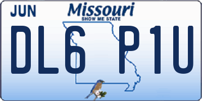 MO license plate DL6P1U