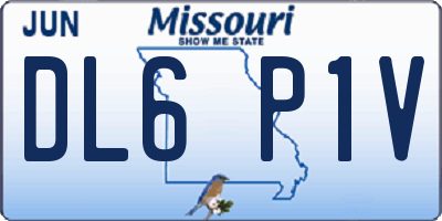 MO license plate DL6P1V