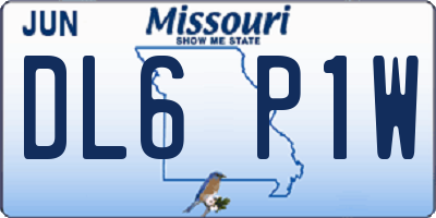 MO license plate DL6P1W