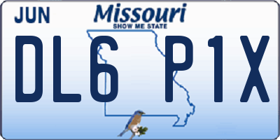 MO license plate DL6P1X