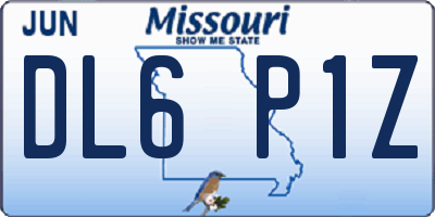 MO license plate DL6P1Z