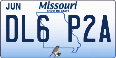 MO license plate DL6P2A