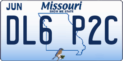 MO license plate DL6P2C
