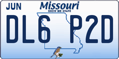 MO license plate DL6P2D