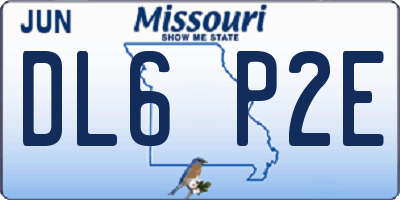 MO license plate DL6P2E