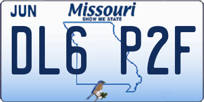 MO license plate DL6P2F