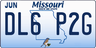 MO license plate DL6P2G