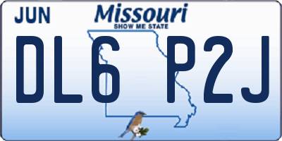 MO license plate DL6P2J