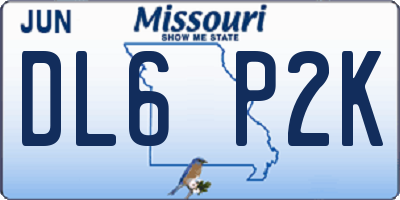 MO license plate DL6P2K