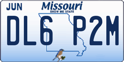 MO license plate DL6P2M