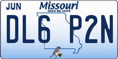 MO license plate DL6P2N