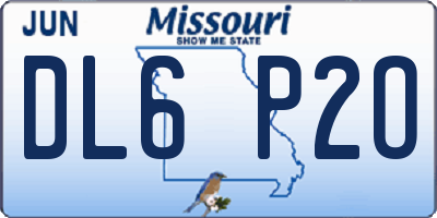 MO license plate DL6P2O