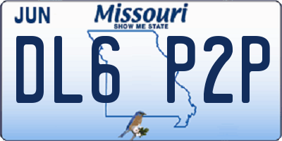 MO license plate DL6P2P