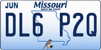 MO license plate DL6P2Q