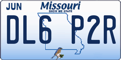 MO license plate DL6P2R