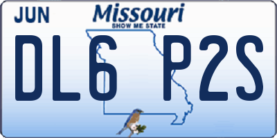 MO license plate DL6P2S