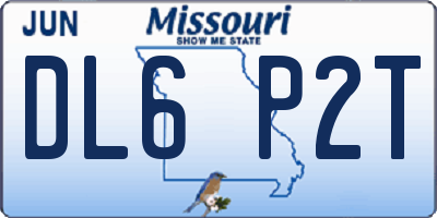 MO license plate DL6P2T