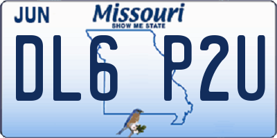 MO license plate DL6P2U