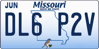 MO license plate DL6P2V