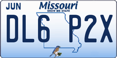 MO license plate DL6P2X