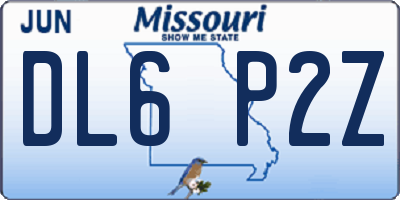 MO license plate DL6P2Z