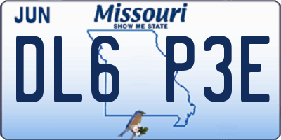 MO license plate DL6P3E