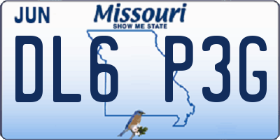 MO license plate DL6P3G