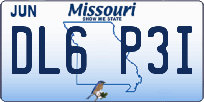 MO license plate DL6P3I