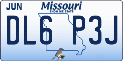 MO license plate DL6P3J